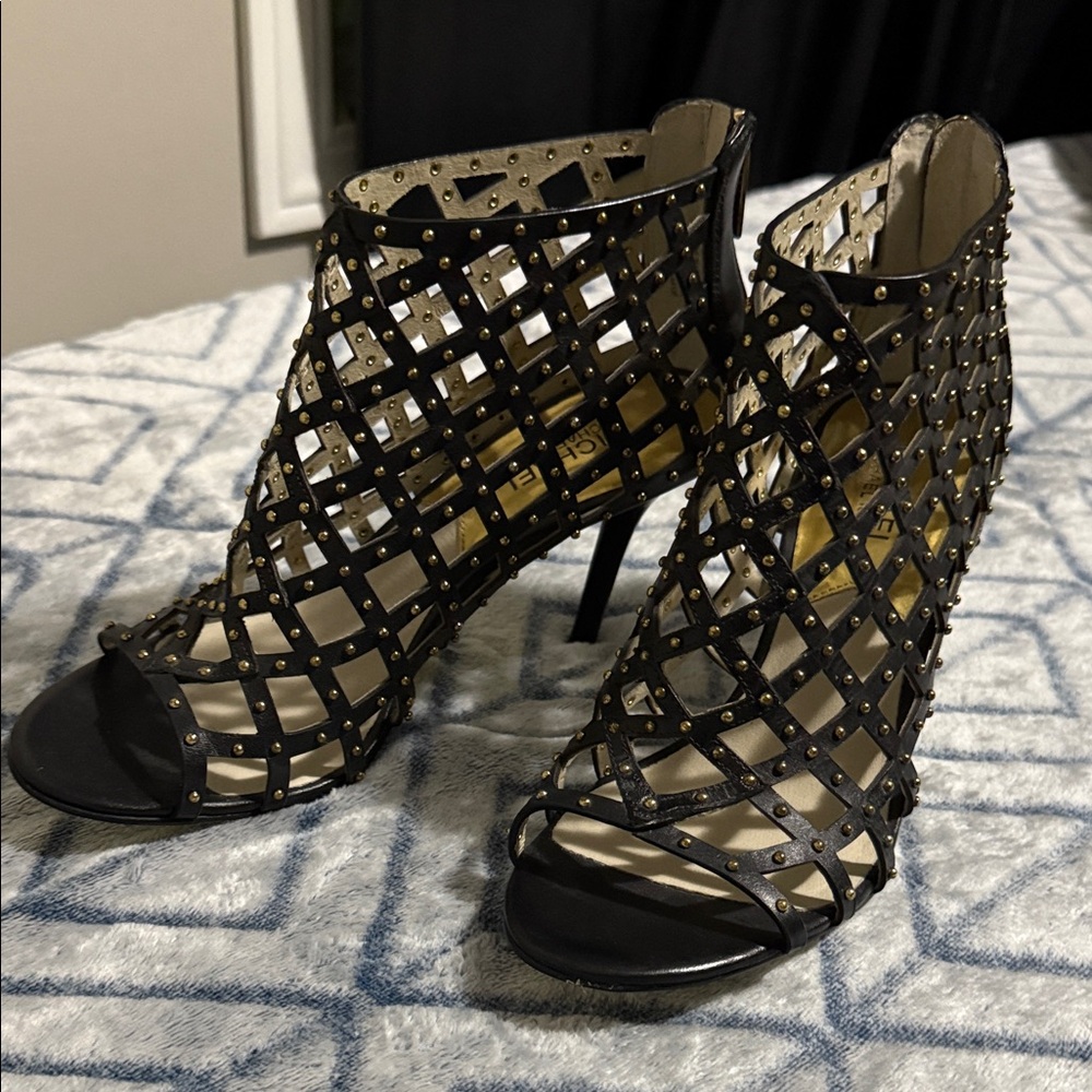 Michael Kors studded black shoes with gold